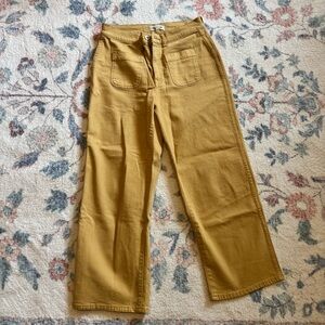Madewell Mustard High Rise Cropped Pants